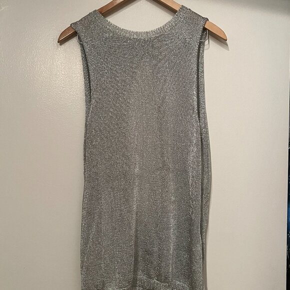 Silver Shiny Sleeveless Dress by H&M (Size‎ 6) - Picture 13 of 15